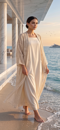 The Oasis Palm" Linen & Silk Twin Set