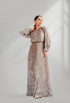 Velvet dress with leather details