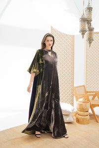 Luxe Tri-Tone Velvet Abaya