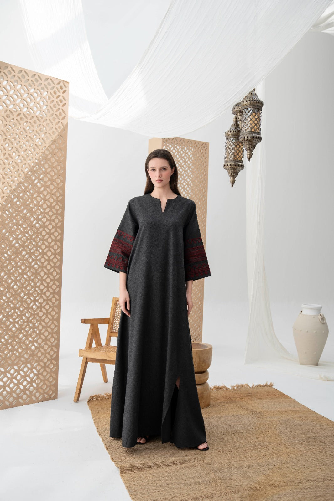 Heritage Fusion Wool-Blend Kaftan