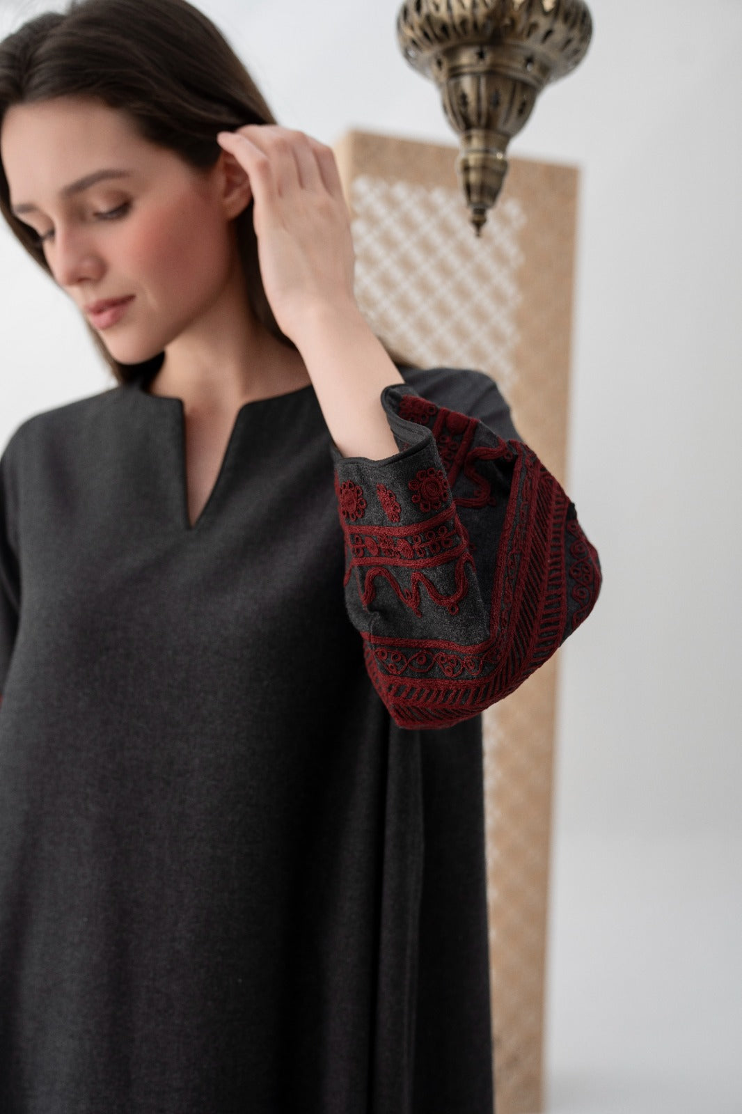 Heritage Fusion Wool-Blend Kaftan