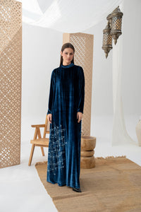 Royal  Embroidered Velvet Maxi