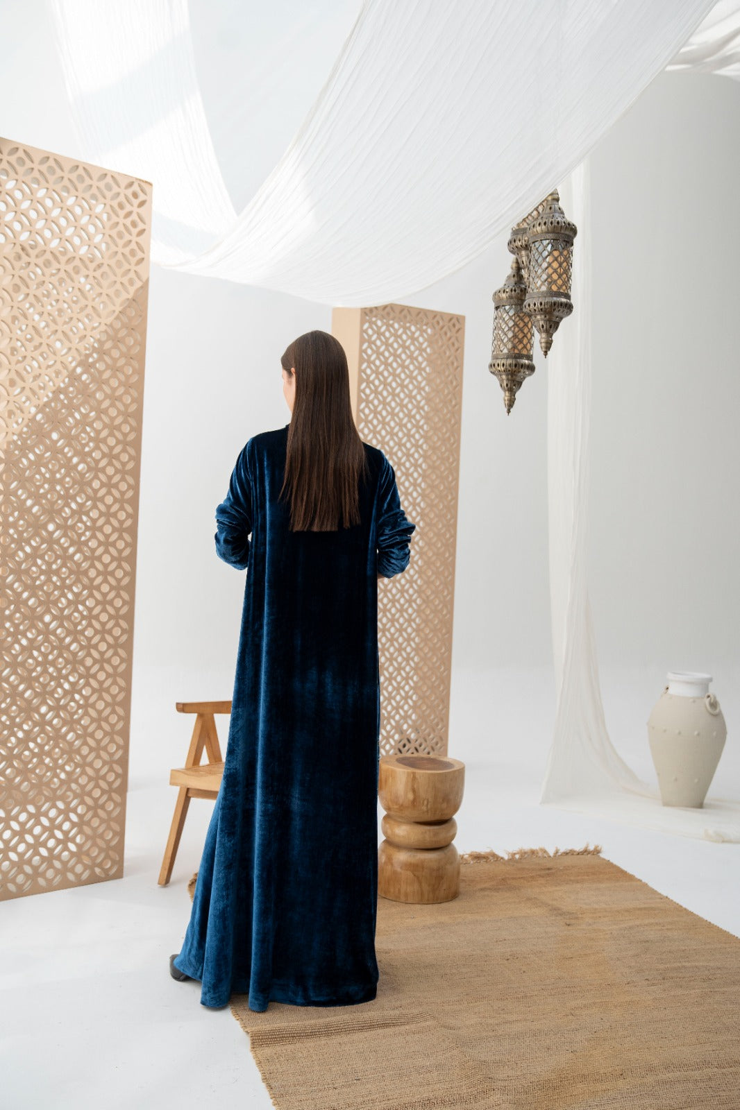 Royal  Embroidered Velvet Maxi