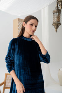 Royal  Embroidered Velvet Maxi