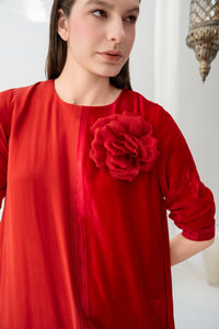 Velvet Floral Accent Kaftan