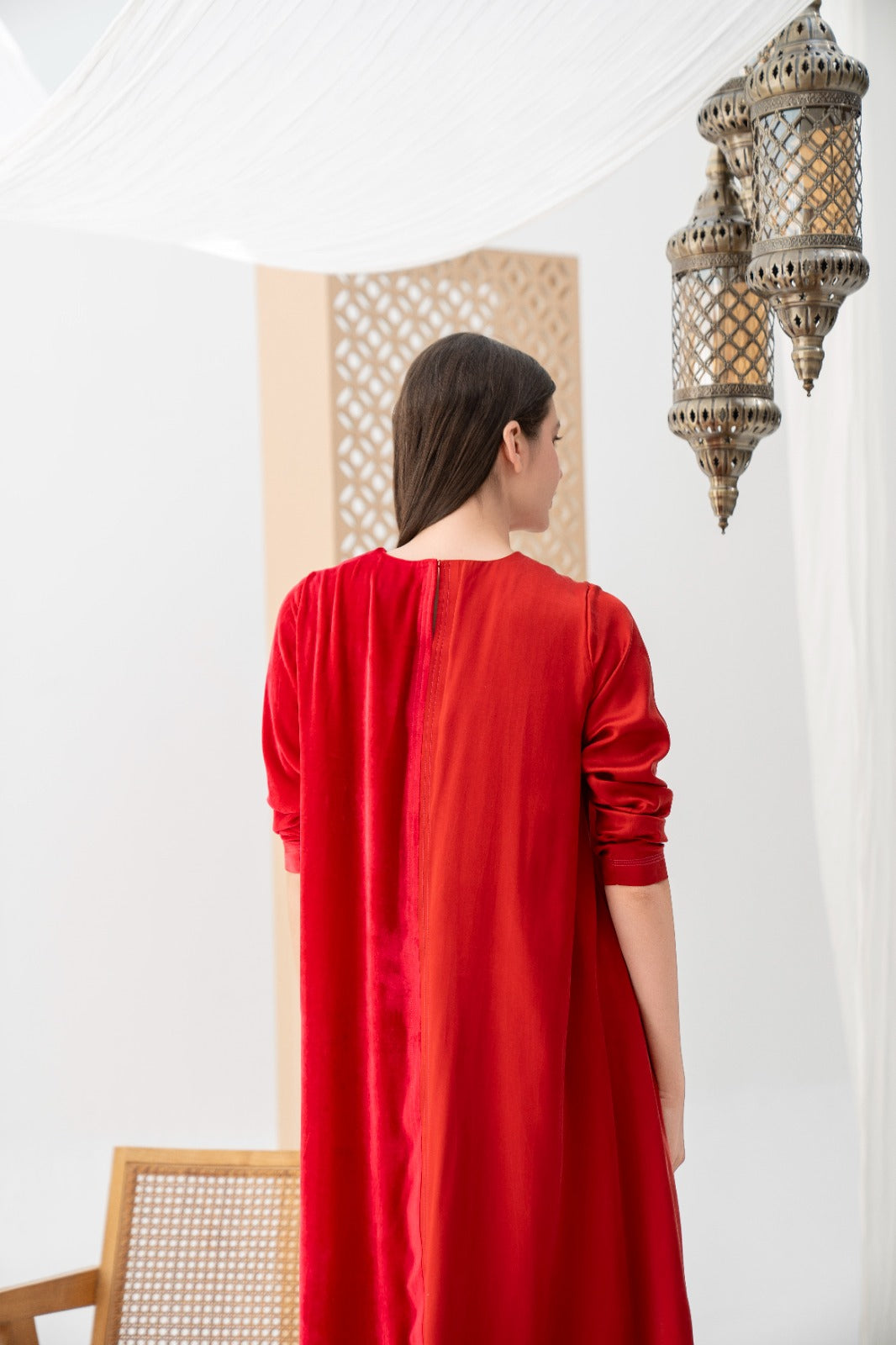 Velvet Floral Accent Kaftan