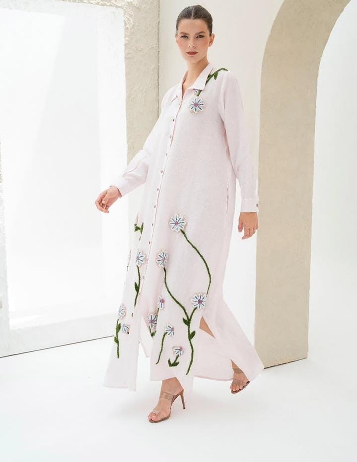 Linen Floral Kaftan