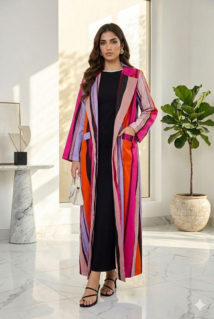 All-Over Striped Taffeta Jacket