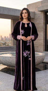 Royal Velvet Caftan - Two-Piece Set (Dress with Jacket)