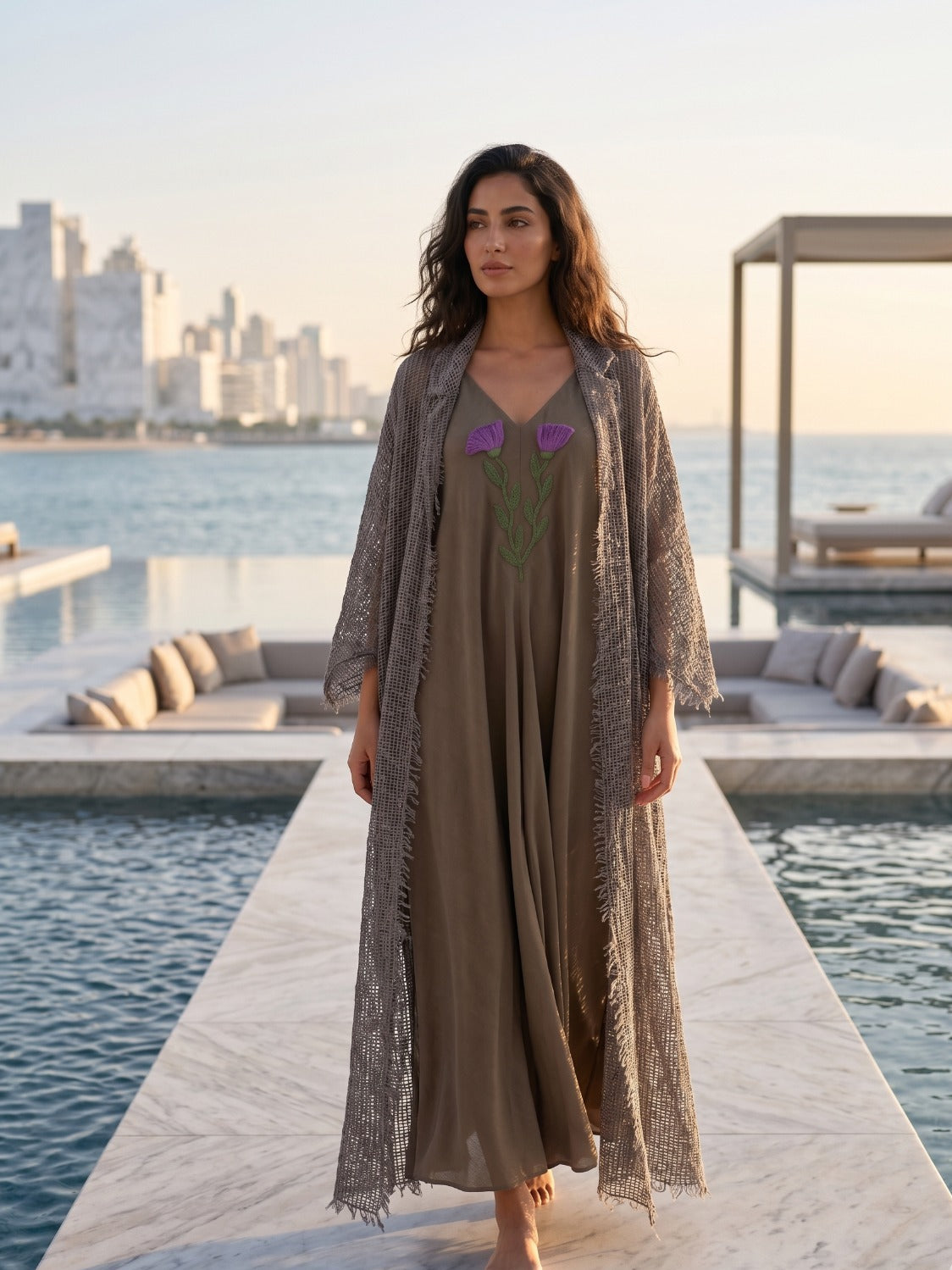 Elegance in Crepe & Handcrafted Mesh Linen