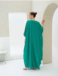 The Emerald Silk Embroidered Kaftan