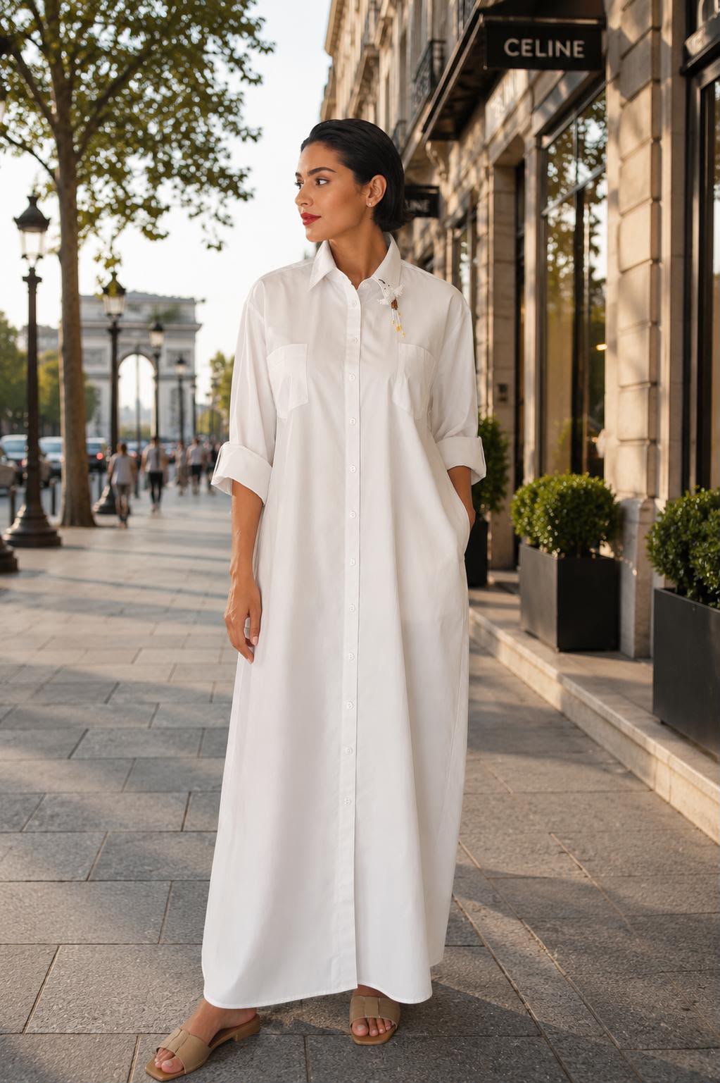 Pure Line Hand-Embroidered Maxi