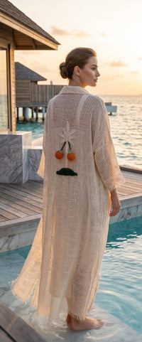 The Oasis Palm" Linen & Silk Twin Set